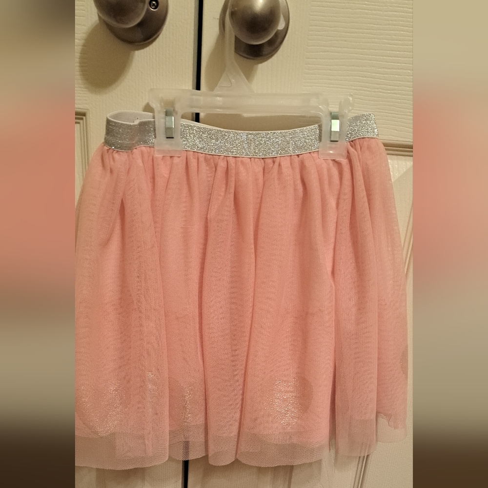 Btween Girl's Tutu skirt Silver stretchy sparkle waist GUC